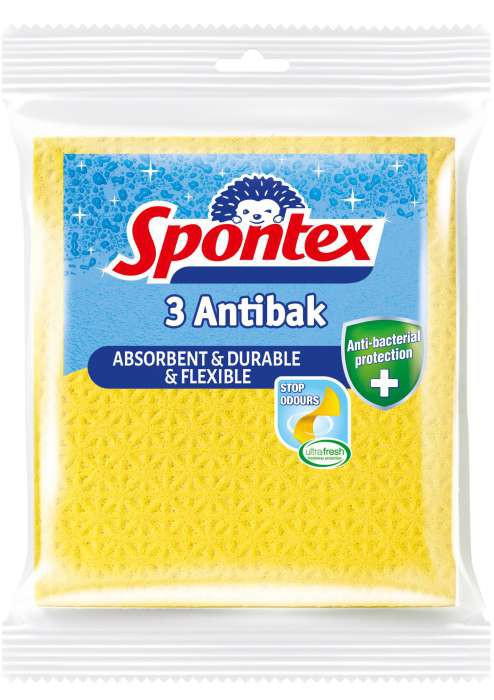 Houbová utěrka Spontex Antibak 3ks | Úklidové a ochranné pomůcky - Hadry a prachovky Houbová utěrka Spontex Antibak 3ks | Úklidové a ochranné pomůcky - Hadry a prachovky